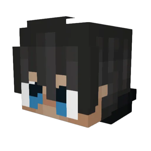Fuzznballs Minecraft avatar head, 3D render