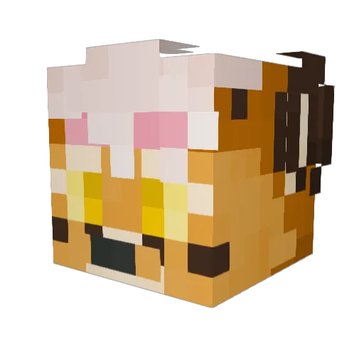 FuzzyBreel Minecraft avatar head, 3D render