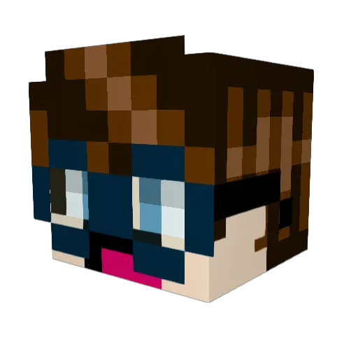 FuzzyBricks Minecraft avatar head, 3D render