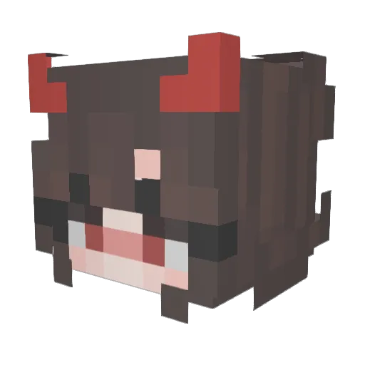 FuzzyCat1234 Minecraft avatar head, 3D render