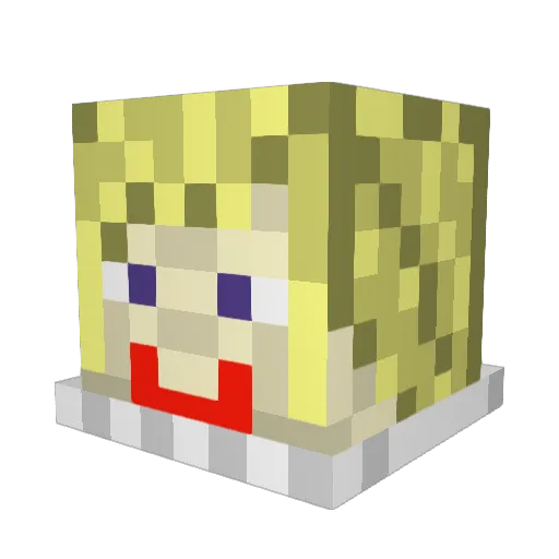 FuzzyGloves Minecraft avatar head, 3D render