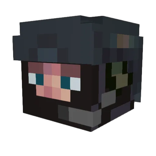 FuzzyIso Minecraft avatar head, 3D render