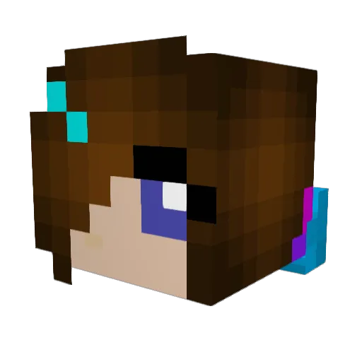 FuzzyWolfAAT Minecraft avatar head, 3D render