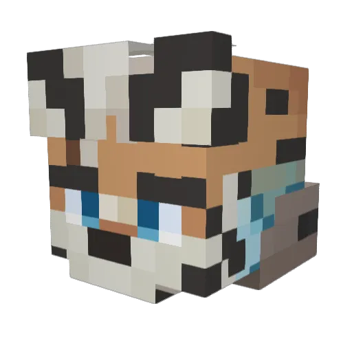 FuzzyWrath Minecraft avatar head, 3D render