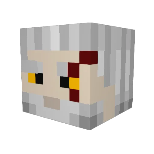 Fuzzyhammer Minecraft avatar head, 3D render