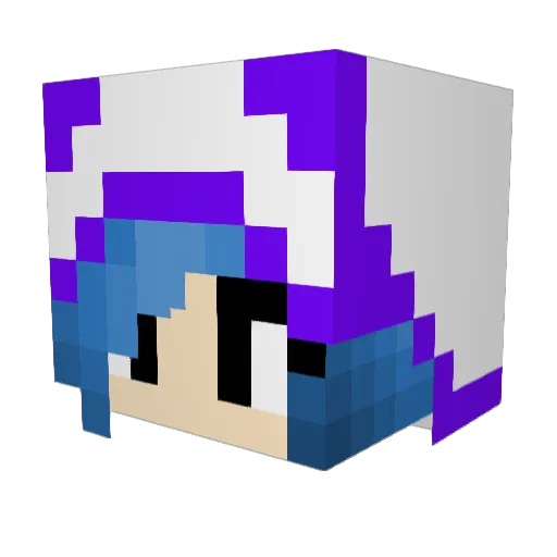 Fv_g Minecraft avatar head, 3D render