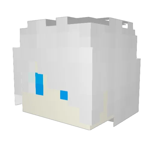 Fvuppe Minecraft avatar head, 3D render