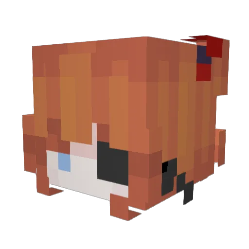 Fw_Ichigo Minecraft avatar head, 3D render