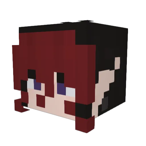 Fwelik Minecraft avatar head, 3D render
