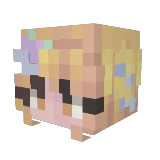 Fwench_Fwie Minecraft avatar head, 3D render