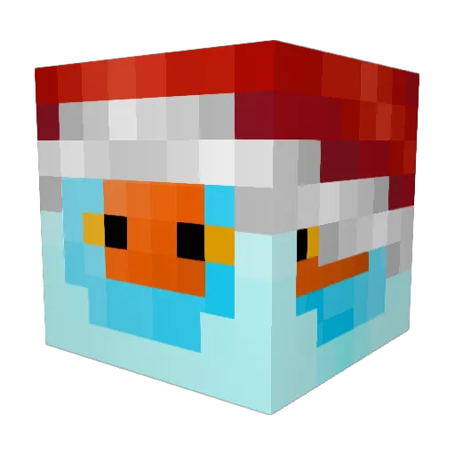 Fwishh Minecraft avatar head, 3D render