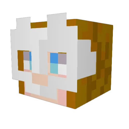 Fwooshie Minecraft avatar head, 3D render
