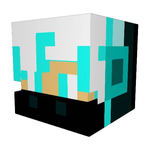 Fxkees Minecraft avatar head, 3D render