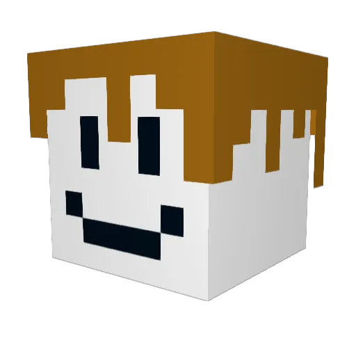 Fxuse Minecraft avatar head, 3D render