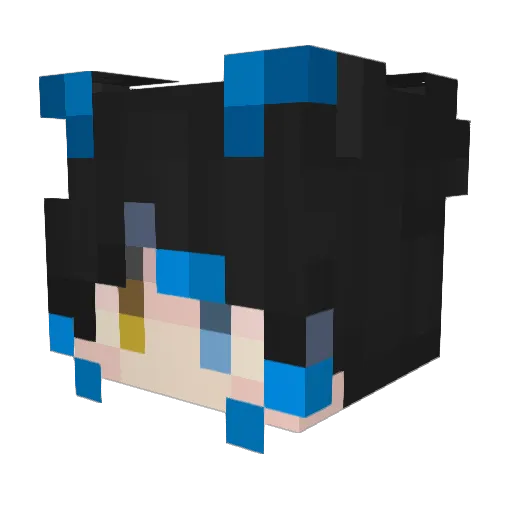 Fxv_ Minecraft avatar head, 3D render