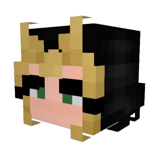FyeFlourite Minecraft avatar head, 3D render