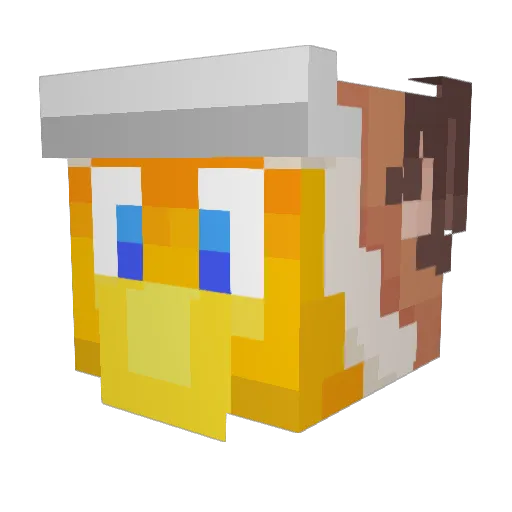 Fyntendo Minecraft avatar head, 3D render