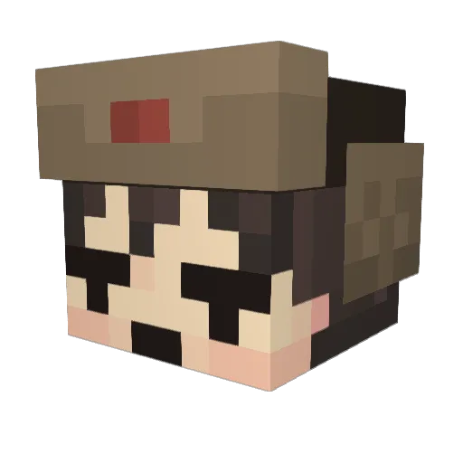Fyrdat Minecraft avatar head, 3D render