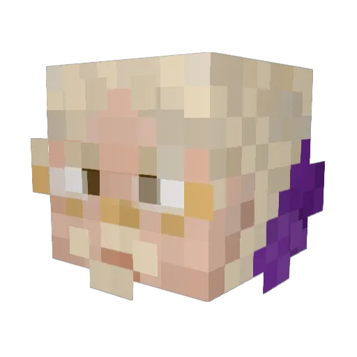 Fyrena Minecraft avatar head, 3D render