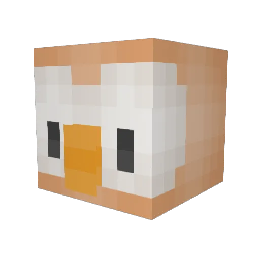 Fyutre Minecraft avatar head, 3D render