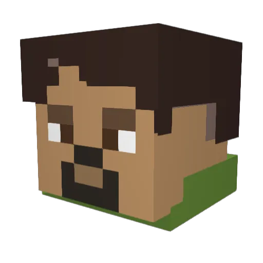 Fyxale Minecraft avatar head, 3D render