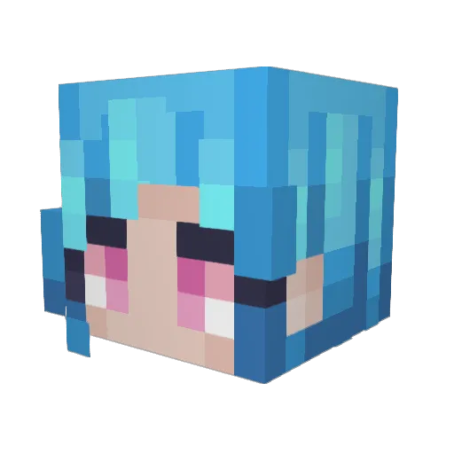 Fzf Minecraft avatar head, 3D render