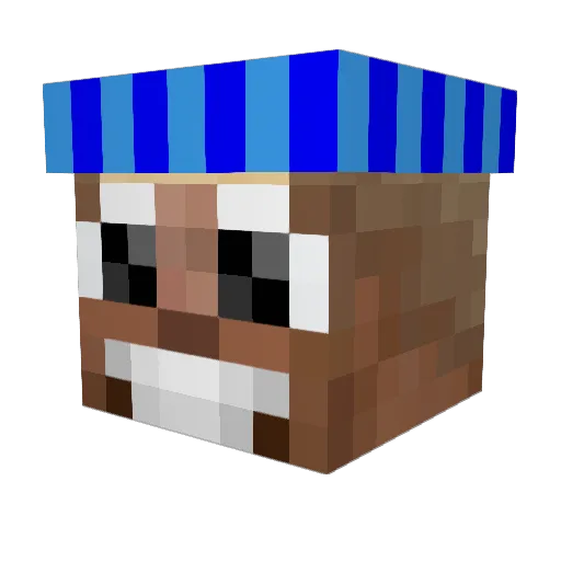 G0_Off Minecraft avatar head, 3D render