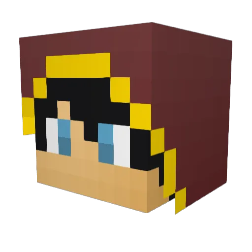 G0ldX Minecraft avatar head, 3D render