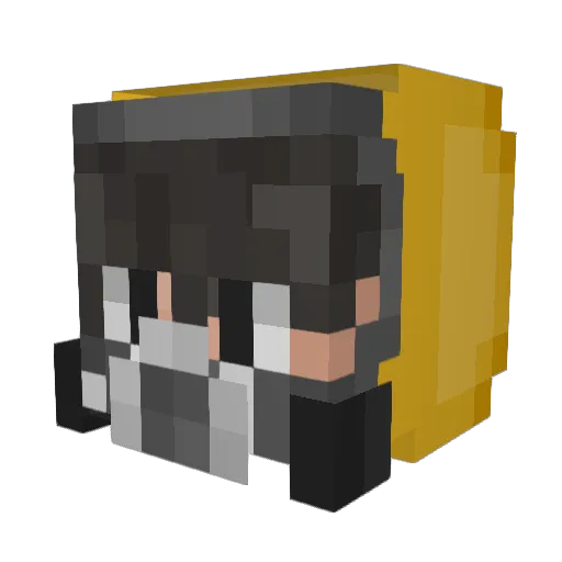 G1FFKA Minecraft avatar head, 3D render