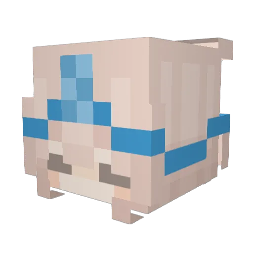 G1NABB Minecraft avatar head, 3D render