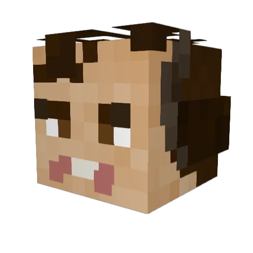G1mger Minecraft avatar head, 3D render