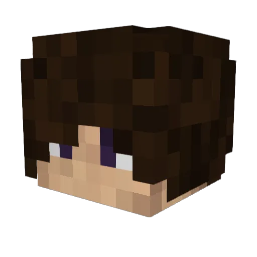 G1ushA Minecraft avatar head, 3D render