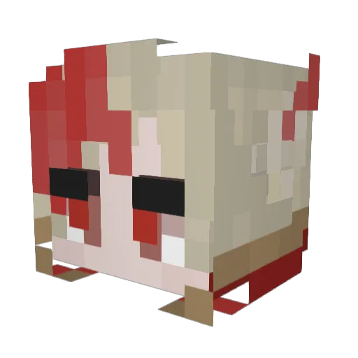 G2_Rakan Minecraft avatar head, 3D render