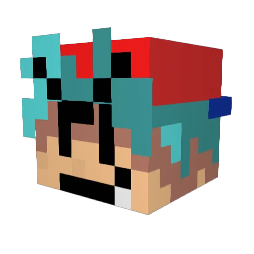 G4B1 Minecraft avatar head, 3D render