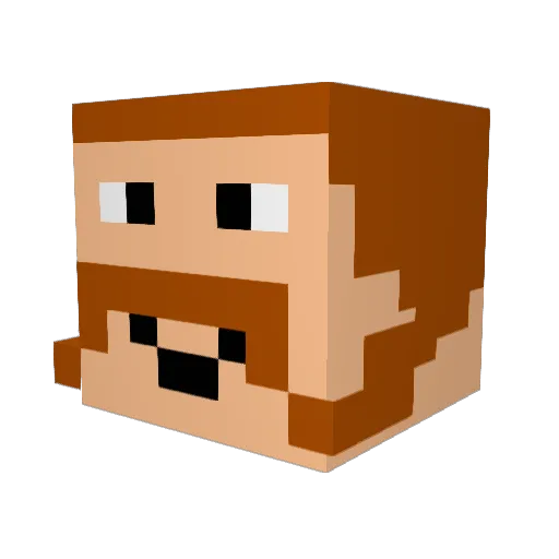 G555MXH Minecraft avatar head, 3D render