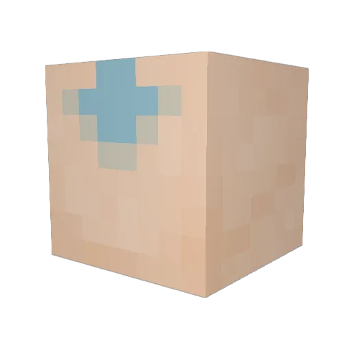 G6_Rush3D Minecraft avatar head, 3D render