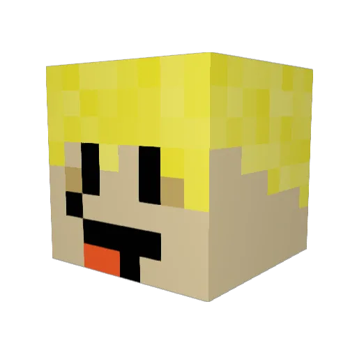 G774 Minecraft avatar head, 3D render