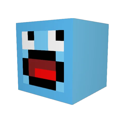 G8Mbue Minecraft avatar head, 3D render
