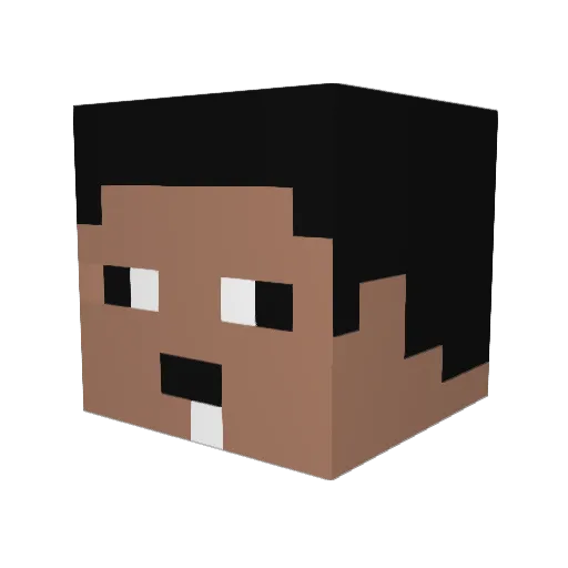 G974 Minecraft avatar head, 3D render
