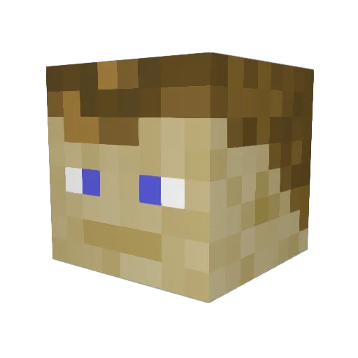 GAALEL Minecraft avatar head, 3D render