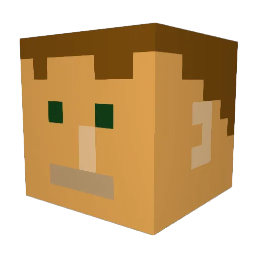 GABE_AR Minecraft avatar head, 3D render