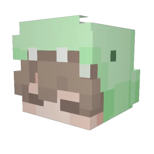 GACKLULL Minecraft avatar head, 3D render