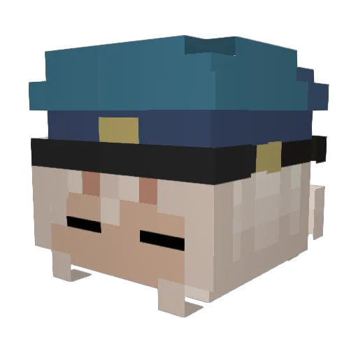 GAEL27 Minecraft avatar head, 3D render
