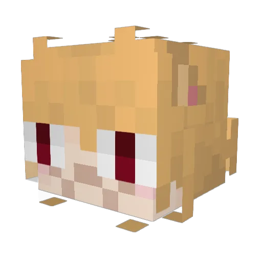 GAGmoon Minecraft avatar head, 3D render
