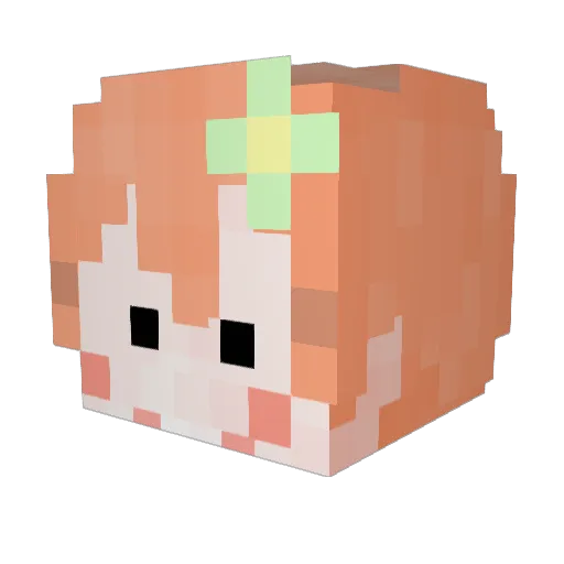 GAHYUN_09 Minecraft avatar head, 3D render
