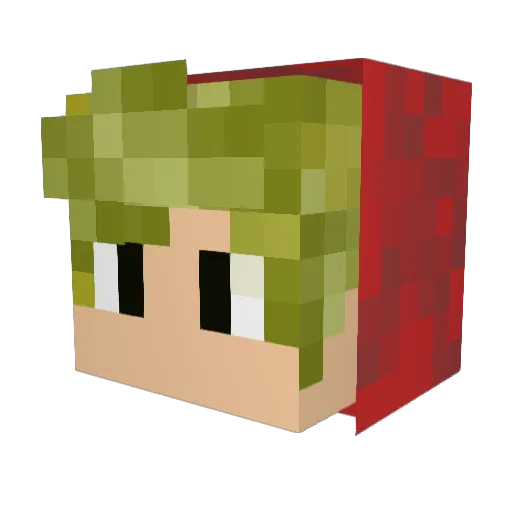 GAI_09 Minecraft avatar head, 3D render