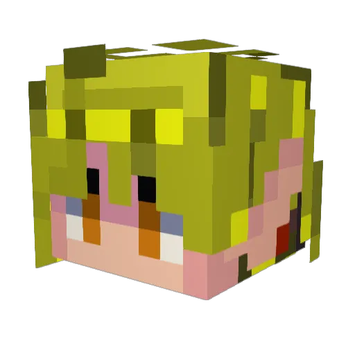 GALASO Minecraft avatar head, 3D render
