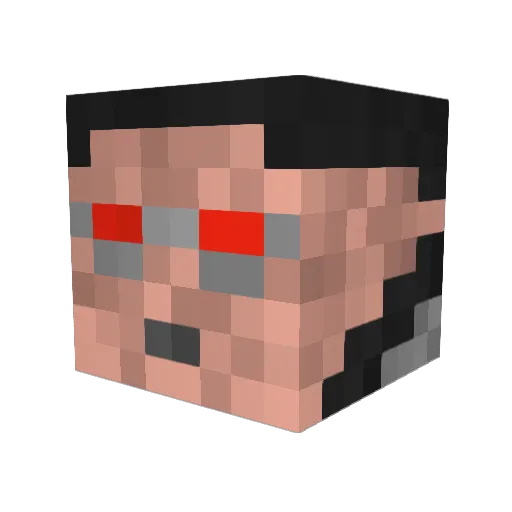 GALATRON Minecraft avatar head, 3D render