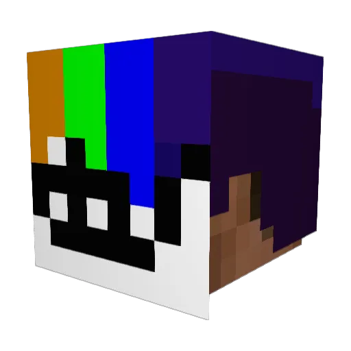 GAMER734XL Minecraft avatar head, 3D render