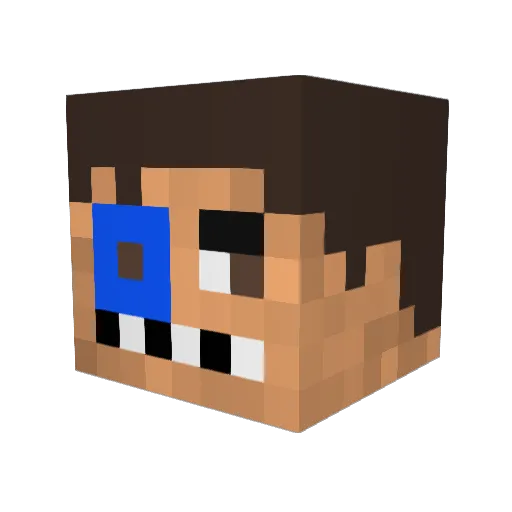 GAMING_ORCA Minecraft avatar head, 3D render